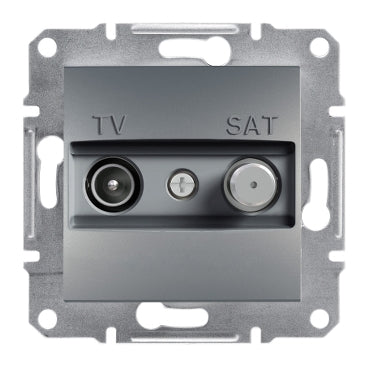 Schneider Asfora TV/SAT aljzat, végzáró, 1 dB, acél