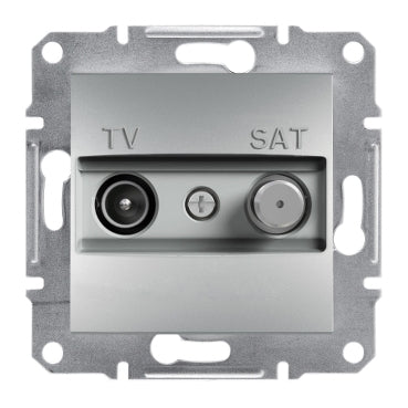 Schneider Asfora TV/SAT aljzat, átmenő, 4 dB, alumínium