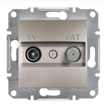 Schneider Asfora TV/SAT aljzat, átmenő, 8 dB, bronz