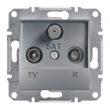 Schneider Asfora TV/R/SAT aljzat, átmenő, 4 dB, acél