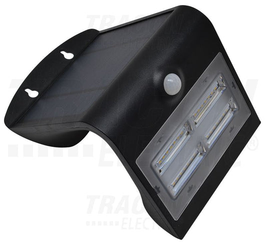 Napelemes Tracon LED reflektor mozgásér. Fekete 3,2 W, 4000 K, 400 lm, IP65, 3,7 V, 2 Ah