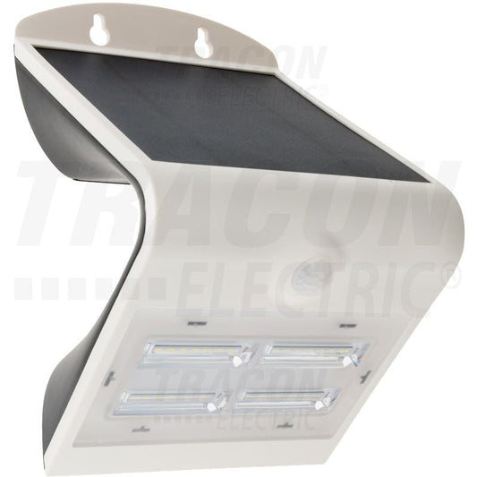 Napelemes Tracon LED reflektor mozgásér. Fehér  3,2 W, 4000 K, 400 lm, IP65, 3,7 V, 2 Ah