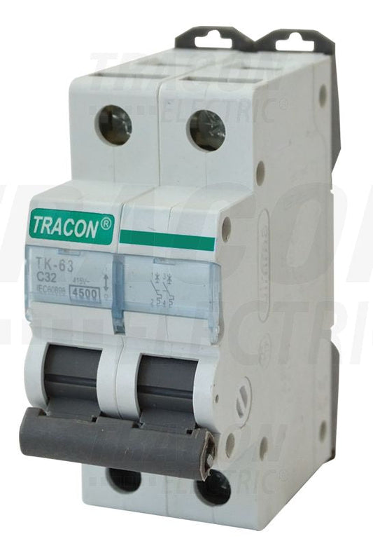 Tracon MB kismegszakító - 4,5 kA 6A, 4,5 kA 2P B