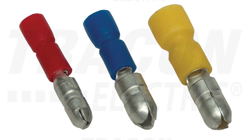 Szigetelt hengeres csatlakozó dugó 1,5mm2, (d1=1,8mm, d2=4mm), PVC