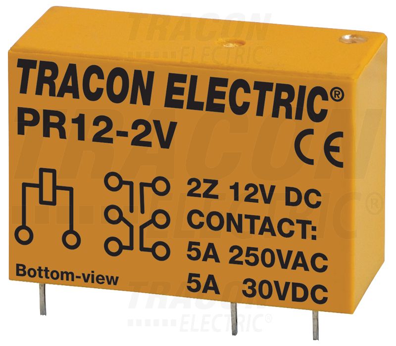 Print relé 12V DC / 2×CO (5A, 230V AC / 30V DC)