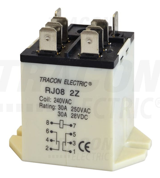 Nagyteljesítményű relé 12V DC / 2×CO (30A, 230V AC / 28V DC)