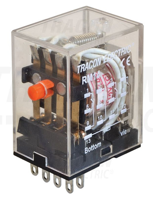 Miniatür relé 12V DC / 4×CO (3A, 230V AC / 28V DC)