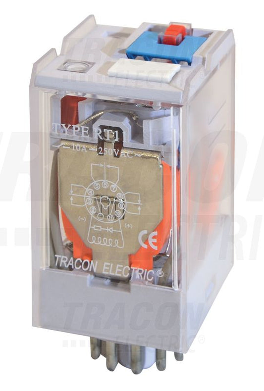 Ipari teljesítményrelé 12V DC / 3×CO (10A, 230V AC / 28V DC)