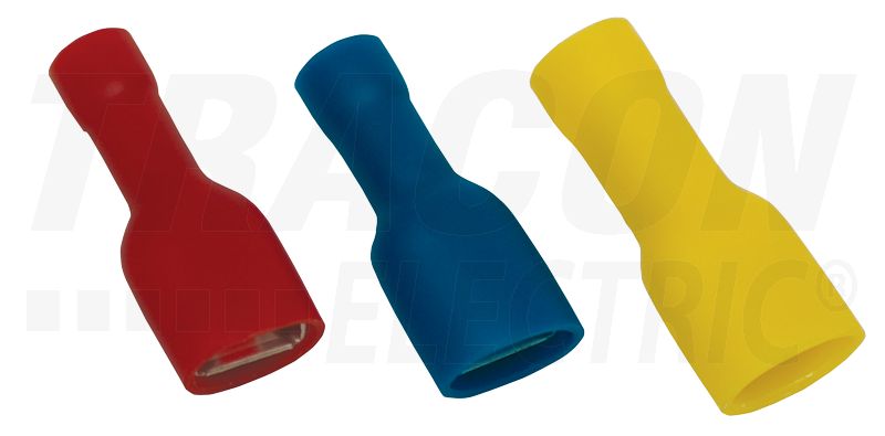 Teljes szigetelésu rátolható csatlakozó huvely 6mm2, 6,3×0,8 mm
